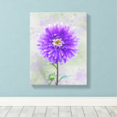 Toile Aquarelle violette Dahlia (Insitu (Plancher de Bois))