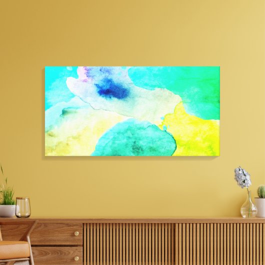 Toile Aquarelles Vert Canvas Moderne Imprimer Mur Art (Insitu(Salon))