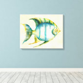 Toile Aquarium bleu et jaune Poisson (Insitu (Plancher de Bois))