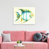 Toile Aquarium bleu et jaune Poisson (Insitu(Salon))