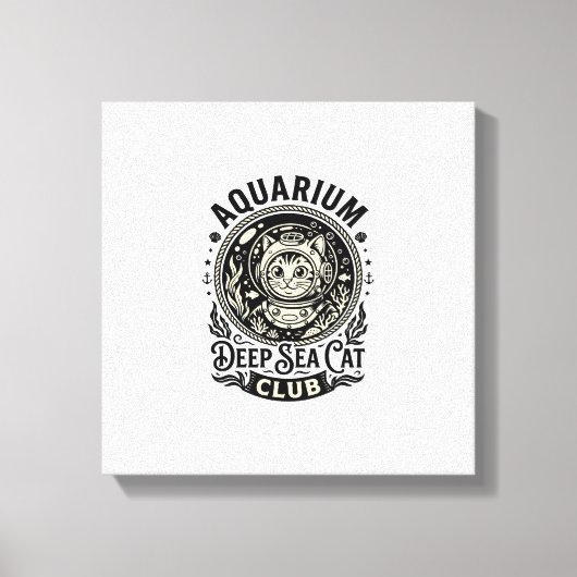 Toile Aquarium Chat de mer profond Graphique de chat drô (Recto)