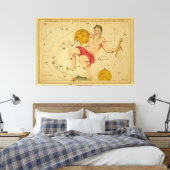 Toile Aquarius - Signe Vintage de l'image zodiaque (Insitu(Chambre))