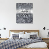 Toile Aquarius Zodiac style acier argenté déprimé (Insitu(Chambre))