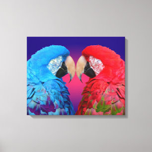 Toile Ara ou perroquet coloré lumineux