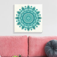 Arabesque Mandala Art - Turquoise & Turquoise géom