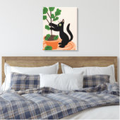 Toile Arbre à figues de chat drôle Plantes en pot Dessin (Insitu(Chambre))