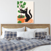 Toile Arbre à figues de chat drôle Plantes en pot Dessin (Insitu(Chambre))