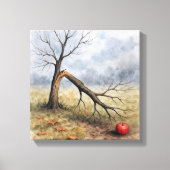 Toile Arbre à pommes cassé à l'aquarelle (Recto)