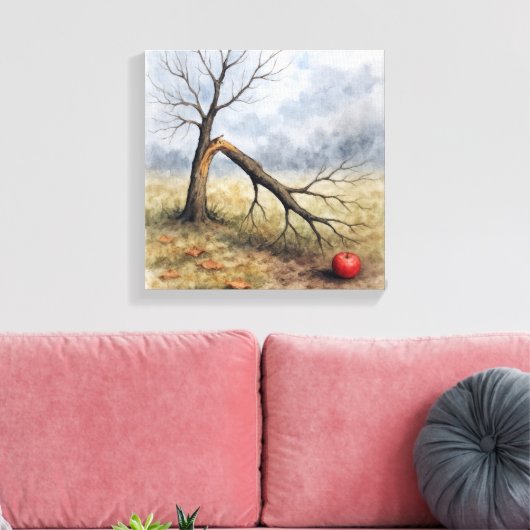 Toile Arbre à pommes cassé à l'aquarelle (Insitu(Salon))