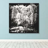 Toile Arbre à saule de pleurs dramatiques au-dessus du b (Insitu (Plancher de Bois))