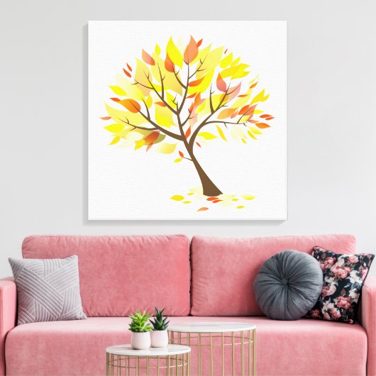 Toile Arbre à thème Automne [24x24] pouces (Insitu(Salon))