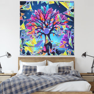 Toile Arbre Abstrait cristal