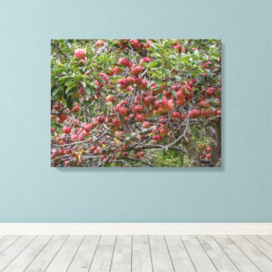 Toile Arbre Apple chargé (Insitu (Plancher de Bois))