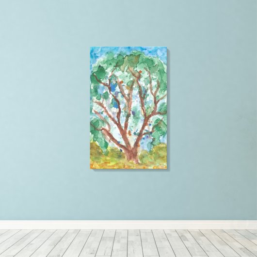 Toile Arbre aquarelle (Insitu (Plancher de Bois))
