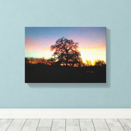 Toile arbre au coucher du soleil (Insitu (Plancher de Bois))