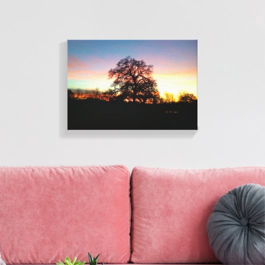 Toile arbre au coucher du soleil (Insitu(Salon))