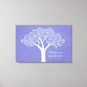 Toile ARBRE AVEC de la mémoire de Mitzvah de barre