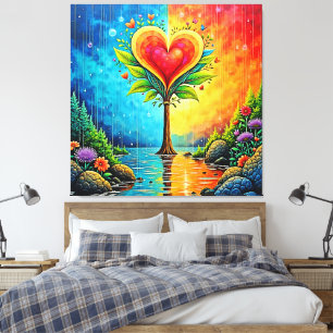 Toile Arbre d'amour et de design de vie