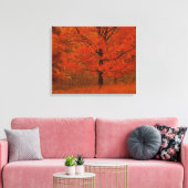 Toile Arbre d'automne avec feuillage rouge (Insitu(Salon))