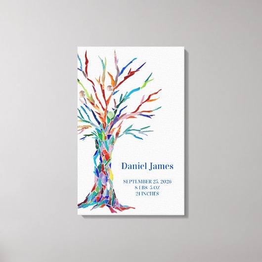 Toile Arbre de famille des statistiques de naissance (Recto)