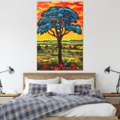 Toile Arbre de Feu Bleu (Insitu(Chambre))