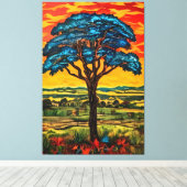 Toile Arbre de Feu Bleu (Insitu (Plancher de Bois))