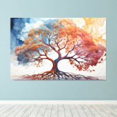Toile Arbre de l'aquarelle de vie (Insitu (Plancher de Bois))