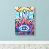 Toile Arbre de l'oeil de l'Abstrait Hamsa (Insitu (Plancher de Bois))