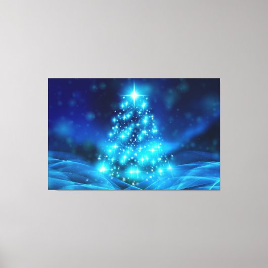 Toile Arbre de Noël bleu brillant (Recto)
