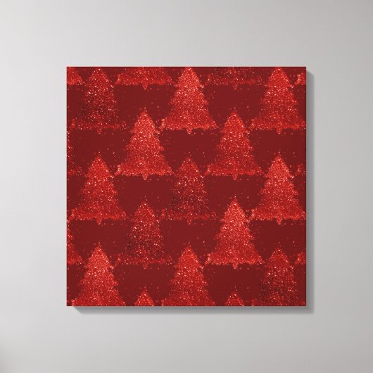 Toile Arbre de Noël classique | Festive Rich Crimson Rou (Recto)