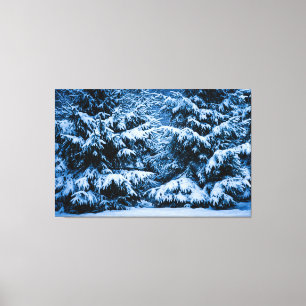 Toile Arbre de Noël de la forêt d'hiver
