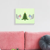 Toile Arbre de Noël décorant les écureuils (Insitu(Salon))