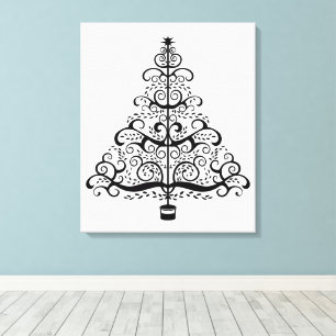 Toile Arbre de Noël décoratif vintage à volutes victorie