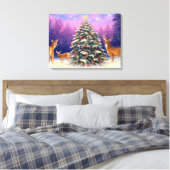 Toile Arbre de Noël et cerfs (Insitu(Chambre))