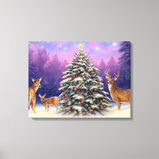 Toile Arbre de Noël et cerfs (Recto)