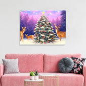 Toile Arbre de Noël et cerfs (Insitu(Salon))