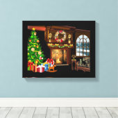 Toile Arbre de Noël et cheminée (Insitu (Plancher de Bois))