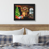 Toile Arbre de Noël et cheminée (Insitu(Chambre))