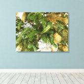 Toile Arbre de Noël I Argent et Or (Insitu (Plancher de Bois))
