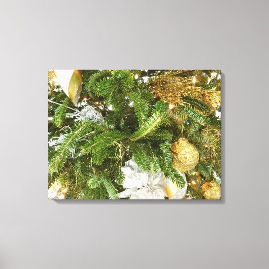 Toile Arbre de Noël I Argent et Or (Recto)