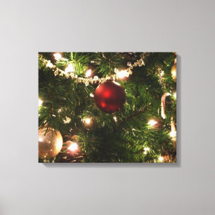 Toile Arbre de Noël I Vacances Plutôt vert et rouge