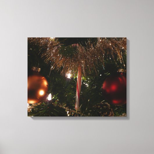 Toile Arbre de Noël II Vacances Rouge et Or (Recto)
