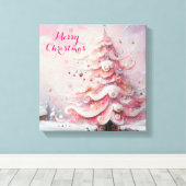 Toile Arbre de Noël impressionniste Whimsical rose (Insitu (Plancher de Bois))