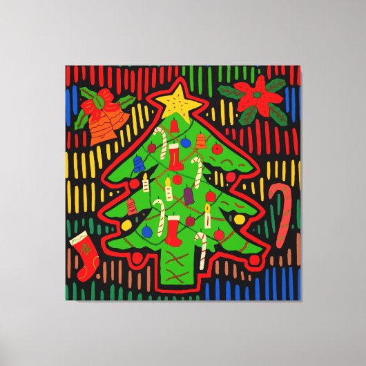 Toile Arbre de Noël Mola de l'île de San Blas (Recto)