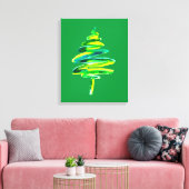 Toile Arbre de Noël vert aquarelle abstraite (Insitu(Salon))