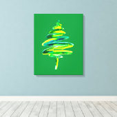Toile Arbre de Noël vert aquarelle abstraite (Insitu (Plancher de Bois))