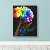 Toile Arbre de puzzle arc-en-ciel sensibilisation sur l' (Insitu (Plancher de Bois))
