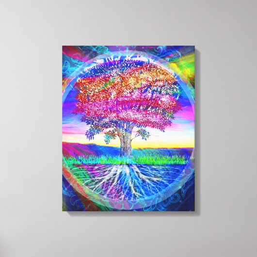 Toile Arbre de vie arc-en-ciel (Recto)