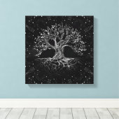 Toile Arbre de vie Dessin noir et blanc (Insitu (Plancher de Bois))