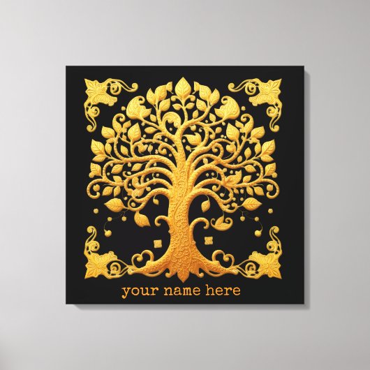 Toile Arbre de Vie Doré Luxueux (Recto)
